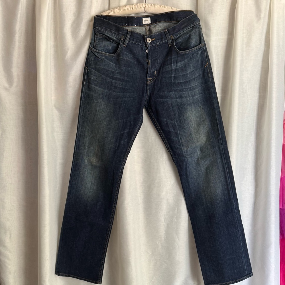 Hudson Jeans Blue Straight-Leg Classic Denim